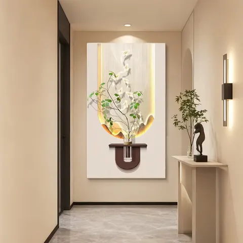 Nine Fish Diagram Entrance Hall Art Home Decor Paintings Corridor Background Wall Glowed LED Paintings