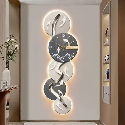 锦鲤 单幅 装饰画 现代简约 玄关背景墙挂画 LED带灯画