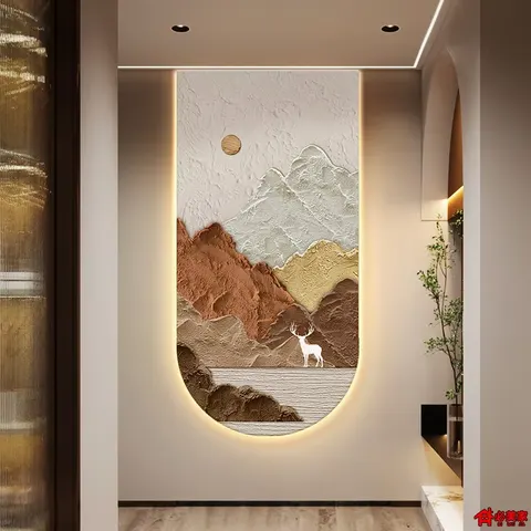锦鲤 单幅 装饰画 现代简约 玄关背景墙挂画 晶瓷画
