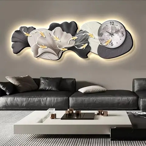 锦鲤 单幅 装饰画 现代简约 客厅背景墙挂画 晶瓷画