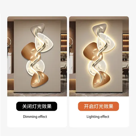 Nine Fish Diagram Glowed LED Paintings Corridor Background Wall Crystal Porcelain Art Decor Painting