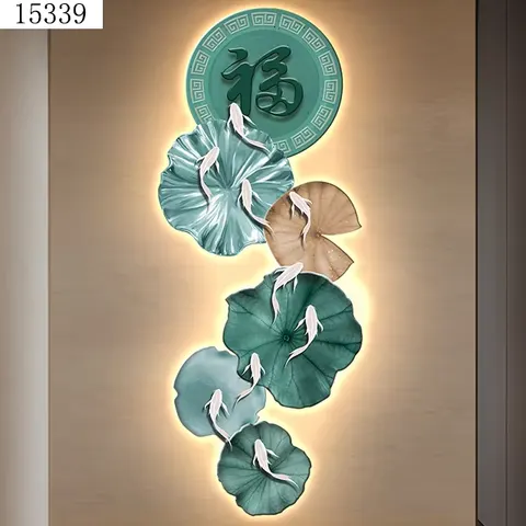 Nine Fish Diagram Living Room Mural Nine Fish Hanging Painting Laser Engraving Crystal Porcelain  Art Home Decor Painting