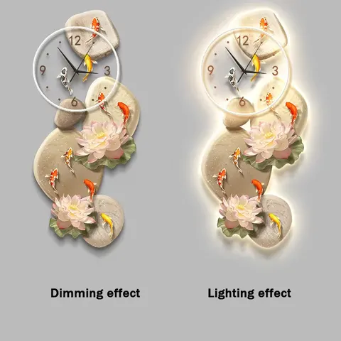 Nine Fish Diagram Lotus Acrylic Led Decorative Painting Corridor Background Wall Art Wall Surface Mural Painting