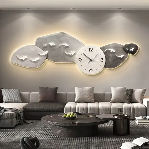 Nine Fish Diagram UV Engraving Crystal Porcelain Painting Sofa Background Wall Art Home Decor Paintings