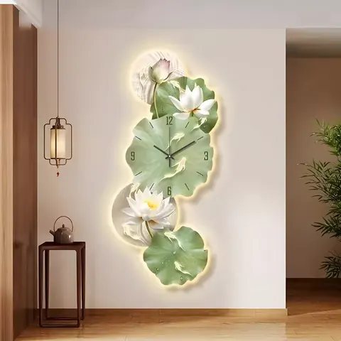 锦鲤 单幅 装饰画 现代简约 客厅背景墙挂画 LED带灯画