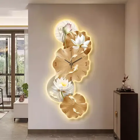 锦鲤 单幅 装饰画 现代简约 客厅背景墙挂画 LED带灯画