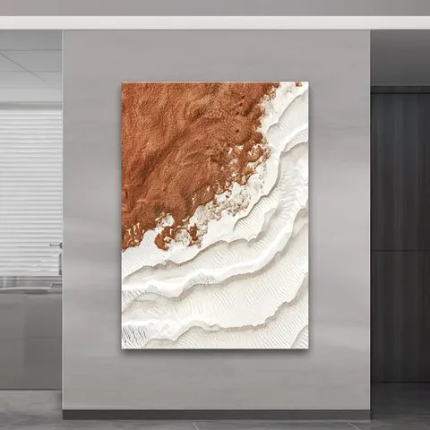 山水 单幅 装饰画 北欧风 玄关背景墙挂画 砂岩浮雕