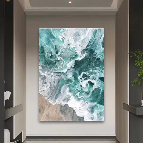 山水 单幅 装饰画 北欧风 玄关背景墙挂画 砂岩浮雕