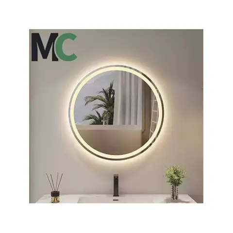 Nordic Bathroom Wall Hanging Led Light Mirror Round with Light Home Decoration Living Room Bathroom Mirror and Room Mirror