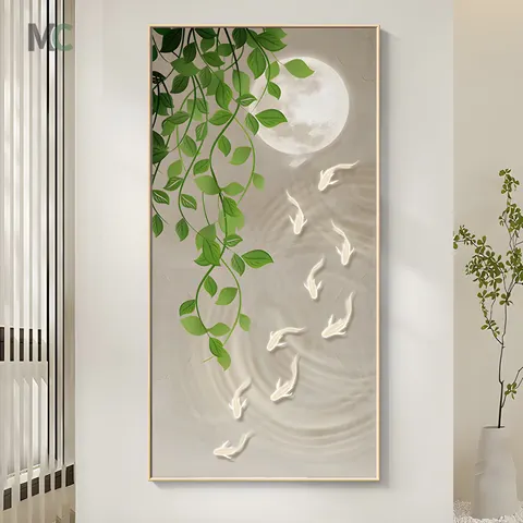 Nordic Entrance Porch Art Decoration Painting Living Room Corridor Hanging Bamboo Modern Simple Background Wall Painting