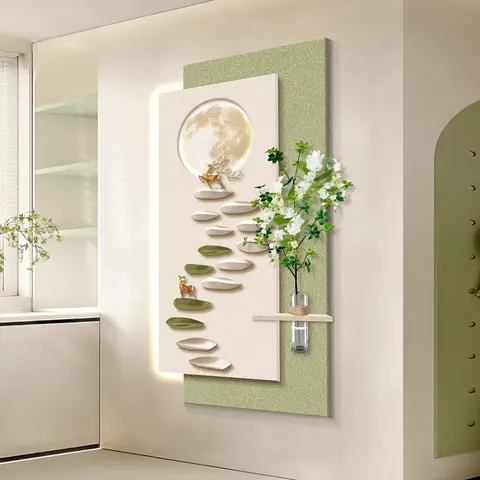 Nordic Fresh and Gentle Style Living Room Art Decor Paintings Luxury and Sophistication Sandstone Texture Wall Led Painting