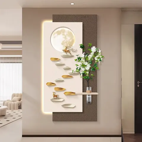 抽象 单幅 装饰画 北欧风 客厅背景墙挂画 LED带灯画