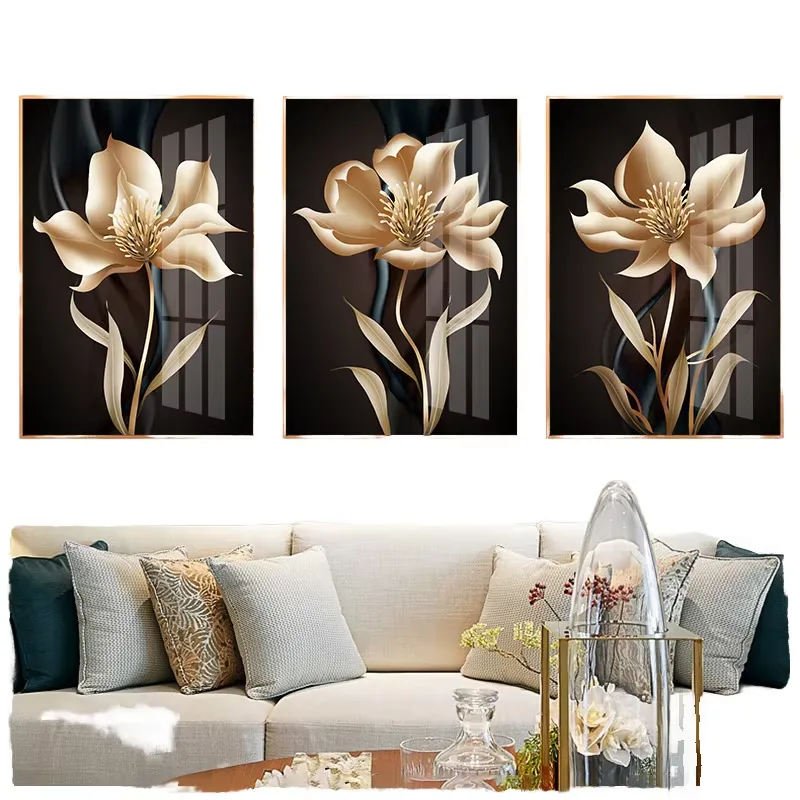 Nordic Modern Art Wall Frame Picture Painting Abstract Crystal Porcelain with Digital Printing