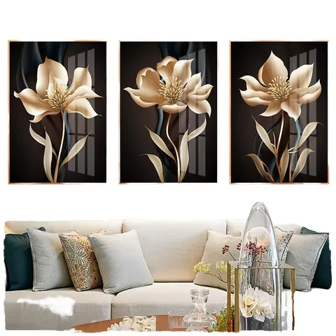 Nordic Modern Art Wall Frame Picture Painting Abstract Crystal Porcelain with Digital Printing