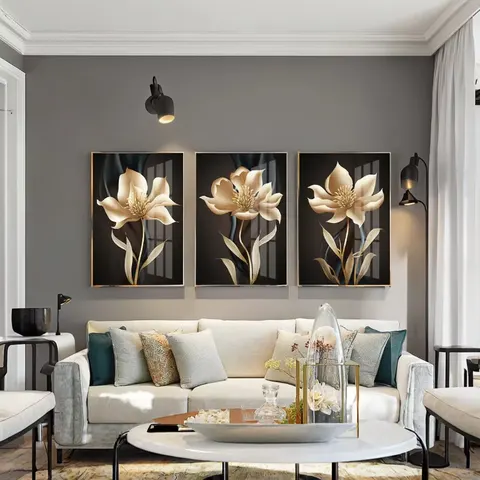 Nordic Modern Art Wall Frame Picture Painting Abstract Crystal Porcelain with Digital Printing