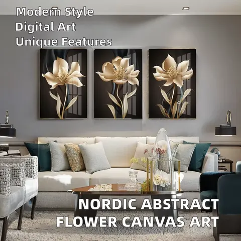 Nordic Modern Art Wall Frame Picture Painting Abstract Crystal Porcelain with Digital Printing