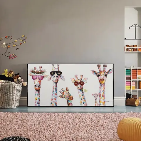 Nordic Style Children's Room Wall Art Cute Cartoon Giraffes Canvas Painting Home Decoration Print Canvas Art Pictures