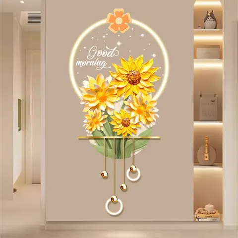 Nordic Style Flower Painting 3d Acrylic Painting Led Wall Art Sofa Background Home Decor Paintings