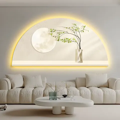 抽象 单幅 装饰画 北欧风 客厅背景墙挂画 LED带灯画