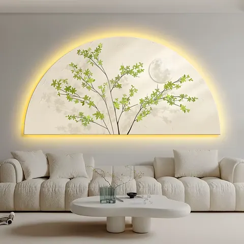 抽象 单幅 装饰画 北欧风 客厅背景墙挂画 LED带灯画