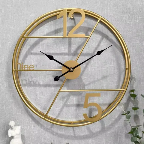 Nordic Style Luxurious Ironwork Numbers Wall Clock Minimalism Fashion Wall Art Decor Clock