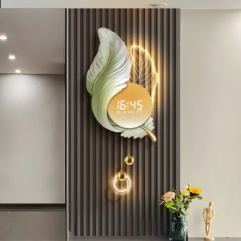 Numbers Display Clocks and Watches Art Home Decor Painting TV Background Wall Acrylic LED Painting