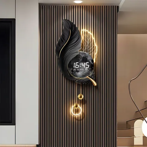 Numbers Display Clocks and Watches Art Home Decor Painting TV Background Wall Acrylic LED Painting