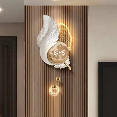 Numbers Display Clocks and Watches Art Home Decor Painting TV Background Wall Acrylic LED Painting