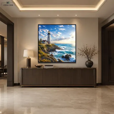 Ocean Wall Art Underwater Canvas Marine Life Decor Blue Sea Painting Home Decorative Painting Crystal Porcelain Art