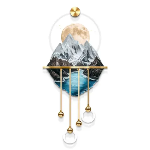 山水 单幅 装饰画 现代简约 客厅背景墙挂画 LED带灯画