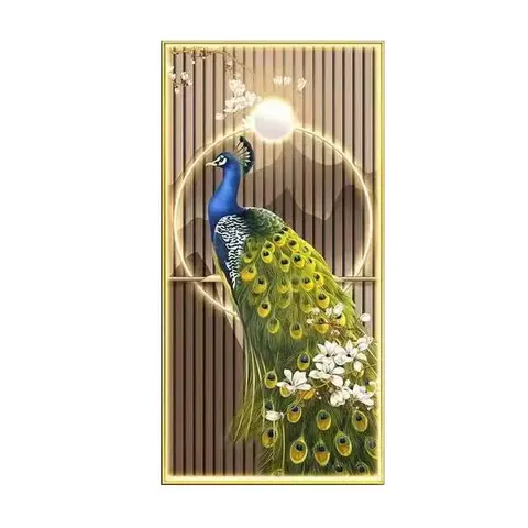 孔雀 单幅 装饰画 现代简约 客厅背景墙挂画 LED带灯画