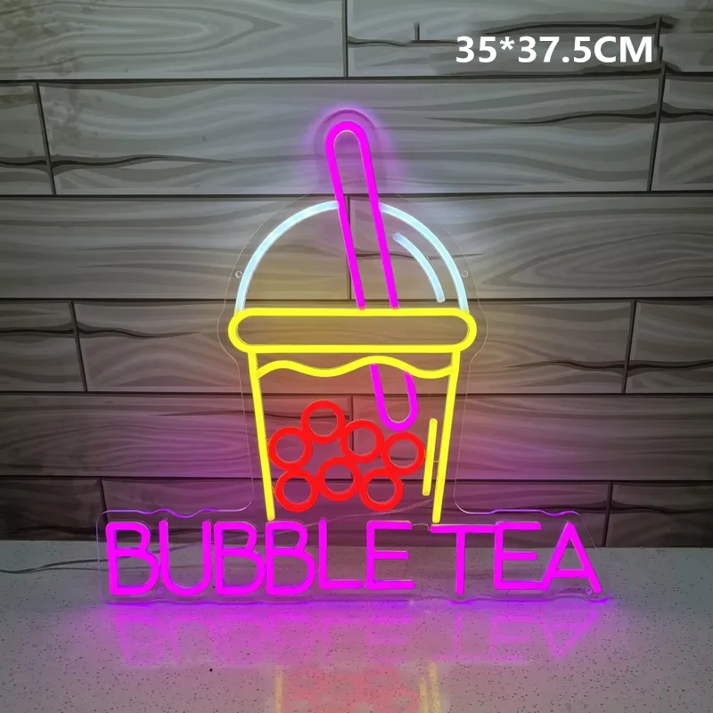 Pearl Milk Tea Shop Neon Light Ice Cream Acrylic LED Painting Trendy Milk Tea Shop Signboard Tea House Art Decor