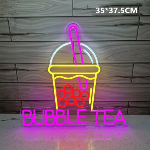 Pearl Milk Tea Shop Neon Light Ice Cream Acrylic LED Painting Trendy Milk Tea Shop Signboard Tea House Art Decor