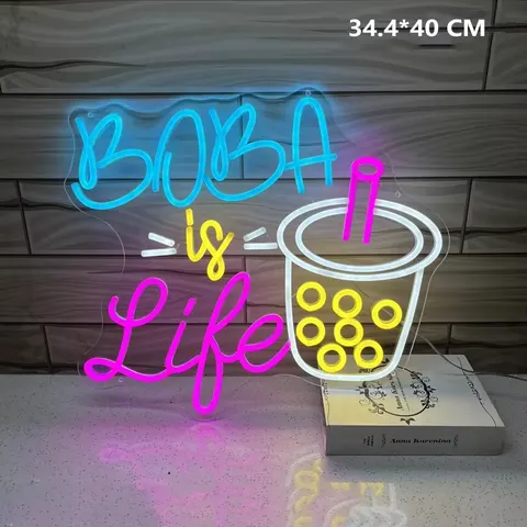 Pearl Milk Tea Shop Neon Light Ice Cream Acrylic LED Painting Trendy Milk Tea Shop Signboard Tea House Art Decor