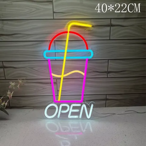 Pearl Milk Tea Shop Neon Light Ice Cream Acrylic LED Painting Trendy Milk Tea Shop Signboard Tea House Art Decor
