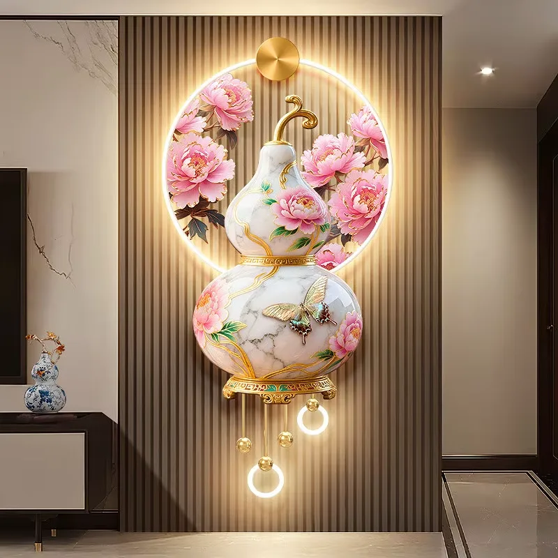 Peony Flowers Are Blooming UV Engraving Art Home Decoration Paintings Metal Pendant Glowed LED Painting