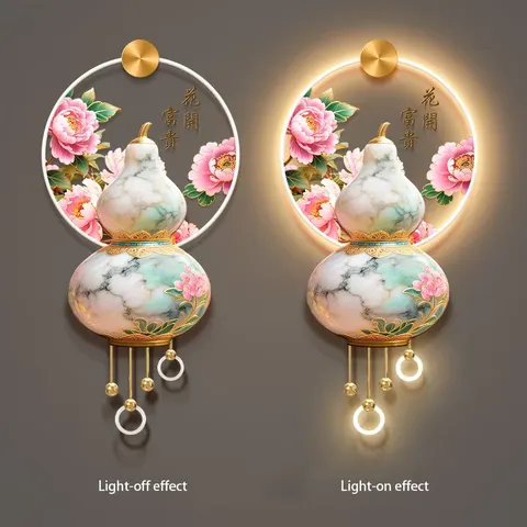 Peony Flowers Are Blooming UV Engraving Art Home Decoration Paintings Metal Pendant Glowed LED Painting