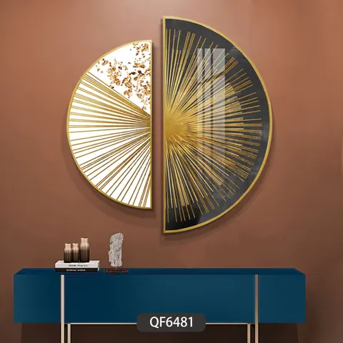 Popular Design Abstract Semi-circular Crystal Porcelain Living Room Porch Decorative Painting Home Decoration Combination Murals