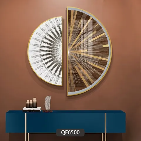 Popular Design Abstract Semi-circular Crystal Porcelain Living Room Porch Decorative Painting Home Decoration Combination Murals