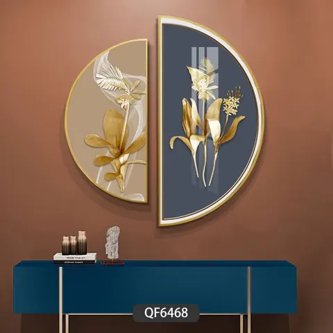 Popular Design Abstract Semi-circular Crystal Porcelain Living Room Porch Decorative Painting Home Decoration Combination Murals