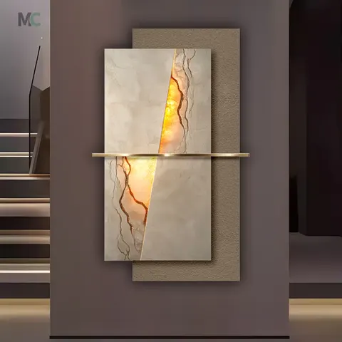 Popular Design Light Luxury Porch Wall Decor Paintings Three-dimensional Abstract Living Room Corridor Minimalist Led Painting