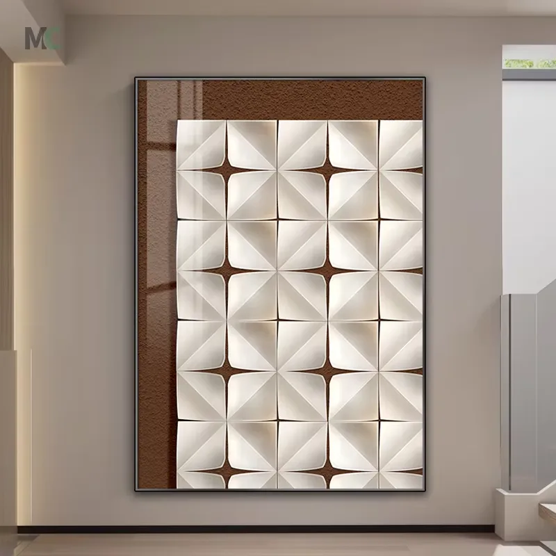 Popular Living Room Porch Wall Decor Paintings 3d Three-dimensional Sofa Background Wall Minimalist Crystal Porcelain Painting