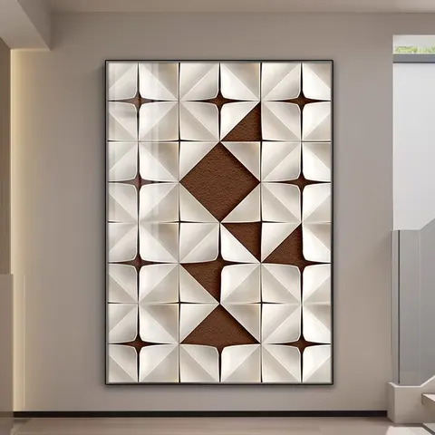 Popular Living Room Porch Wall Decor Paintings 3d Three-dimensional Sofa Background Wall Minimalist Crystal Porcelain Painting