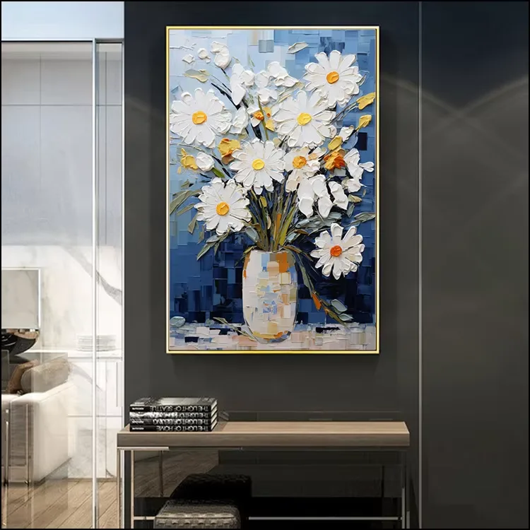 Porch Decorative Painting Daisies in Abstract Vases Other Paintings Home Decor Painting and Wall Art