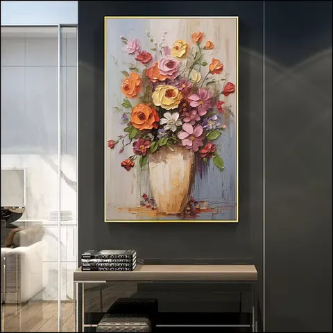 Porch Decorative Painting Daisies in Abstract Vases Other Paintings Home Decor Painting and Wall Art