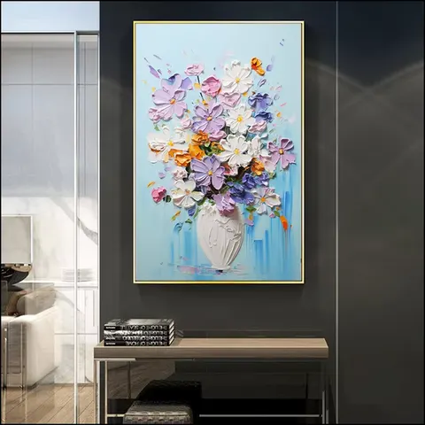 Porch Decorative Painting Daisies in Abstract Vases Other Paintings Home Decor Painting and Wall Art