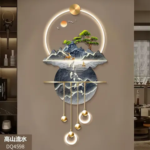 抽象 单幅 装饰画 现代简约 玄关背景墙挂画 LED带灯画