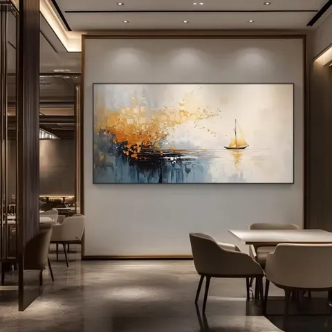 抽象 单幅 装饰画 现代简约 客厅背景墙挂画 手绘油画