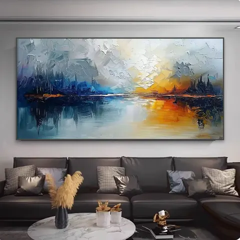 抽象 单幅 装饰画 现代简约 客厅背景墙挂画 手绘油画