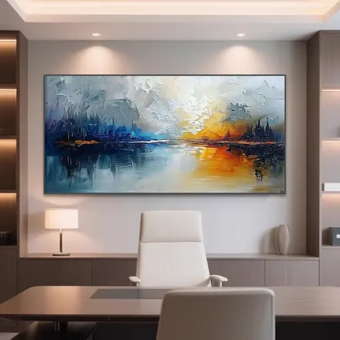 抽象 单幅 装饰画 现代简约 客厅背景墙挂画 手绘油画